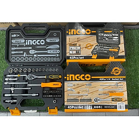 Mua BỘ 45 ĐẦU TUÝP 1/4INCH VÀ CẦN 2 CHIỀU INGCO HKTS14451 - HÀNG CHÍNH HÃNG