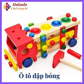 Đồ chơi gỗ đập bóng 2 trong một cho bé phát triển kỹ năng