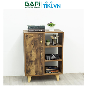 Tủ đồ thông minh kết hợp kệ sách GAPI, tủ gỗ đa năng phong cách hiện đại, diện tích chứa đồ tiện ích GP130