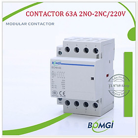 Khởi động từ contactor BOMGI 2NO/2NC 63A làm bộ chuyển mạch nhanh không gây mất điện cầu dao đảo chiều tự động