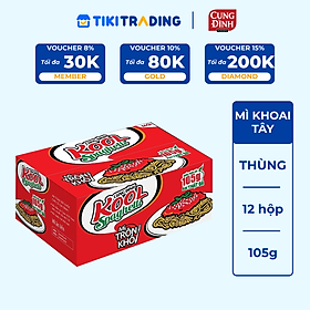 Thùng 12 Tô Mì Khoai Tây Cung Đình Kool Sốt Spaghetti Hương Vị Thịt Bò Bằm Và Cà Chua 105g