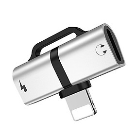 Mua Đầu chuyển đổi từ 1 cổng Lightning sang 2 cổng Lightning Hoco LS20 ( Bạc )- Hàng chính hãng
