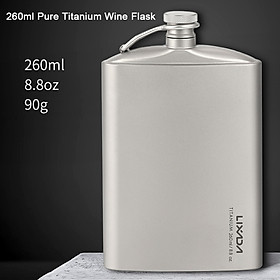 Bình đựng đồ uống có cồn chống tràn bằng titan dung tích 260ml cho dã ngoại ngoài trời