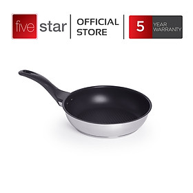 Mua Chảo chống dính 3 đáy inox 430 cao cấp Fivestar Standard dùng được bếp từ (16cm/20cm/22cm/24cm/26cm/28cm/30cm/32cm)   tặng 5 muỗng ăn
