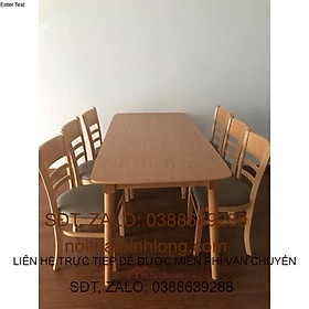 Bàn ăn 6 ghế gỗ cao su