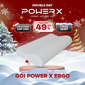 Gối Hightech POWER X Ergo, Gel Memory Foam Cắt Rãnh CNC Cao Cấp Chống Ngáy Ngủ, Nâng Đỡ Cổ Vai Gáy