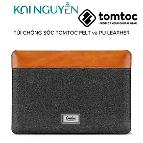 Túi chống sốc TOMTOC (USA) FELT và PU LEATHER Dành Cho Macbook, Laptop - Hàng chính hãng