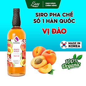 Siro Đào Pomona Peach Syrup Nguyên Liệu Pha Chế Hàn Quốc Chai Thủy Tinh