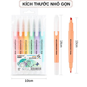 Set 6 bút highlight dạ quang đánh dấu dòng Pastel 2 đầu