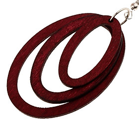 Women Wooden Oval Shape Dangle Hook Drop Earrings Party  Gift