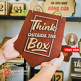 Mua Bảng gỗ treo tường trang trí  Slogan Think Outside The Box  Decor Phong Cách Vintage cho Homestay  khách sạn  nhà hàng
