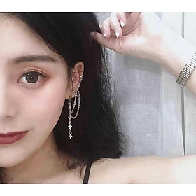 Bông tai tua rua chữ thập ba chỗ đeo cực chất