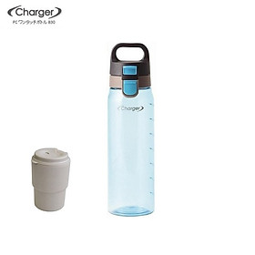 Combo bình nước Charger 830ml làm từ nhựa tritan + cốc giữ nhiệt có nắp xoay 320ml hàng nội địa Nhật Bản