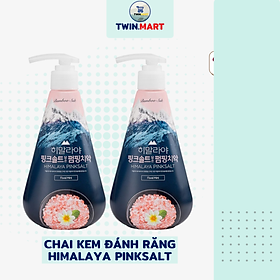 Chai Kem đánh răng Bạc Hà Muối Hồng Himalaya Pink Salt Floral Mint - Ice Calming - Brightening Pumping 285g - Ice Calming Pumping