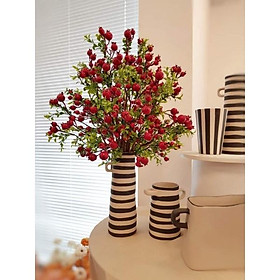 Mua Cành lựu đỏ mini lựu phú quý cao 75cm 3 nhánh - Cành lựu giả trang trí mang lại tài lộc  thịnh vượng