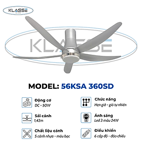 Mua Quạt trần một đèn Klasse 56KSA 360SD Hàng chính hãng