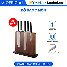 Mua Bộ dao 7 món LocknLock CKK804  Hàng chính hãng  khối đỡ nam châm bằng gỗ - JoyMall