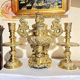 Mua Bộ Tam Sự Đỉnh Tròn Bằng Đồng Cao 62cm (Số 4)