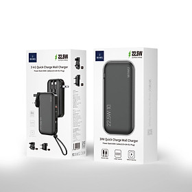 Pin dự phòng WiWU 10000mAh Fast Charging Power Bank JC-23 cho điện thoại, máy tính bảng dung lượng pin 10000mAh, có nhiều đầu ra sạc - Hàng chính hãng