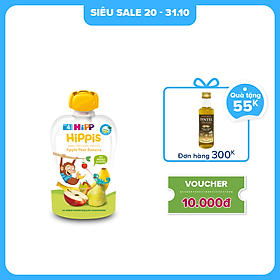 Dinh dưỡng 100% Trái cây nghiền Organic HiPPiS Táo lê Chuối