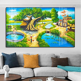 Mua Tranh treo tường- Tranh tráng gương Đồng Quê  Quê Hương  Làng Quê