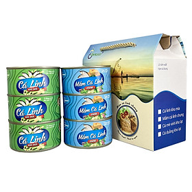 COMBO - Thùng (06 hộp)  3 hộp Mắm Cá Linh Chưng và 3 hộp Cá Linh Kho Mía - Antesco