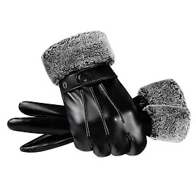 Găng tay nam đi xe máy mùa đông cảm ứng chống nước lót nỉ lông cực ấm - Thiết kế nam tính GTCD06