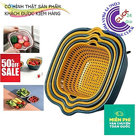 Bộ Rổ Thau 6 Món 2 Lớp Hình Vuông, Đủ 3 Size - Hàng Cao Cấp