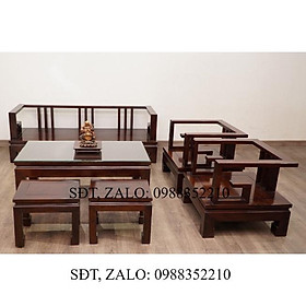 Mua Bộ sofa gỗ sồi 6 món cho phòng khách thêm sang trọng