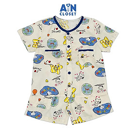 Bộ quần áo Ngắn bé trai họa tiết Cún Snoopy xanh Cotton - AICDBT4KNEAT - AIN Closet