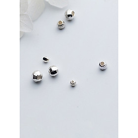 Combo charm bi bạc đa giác trơn xỏ ngang - Ngọc Quý Gemstones