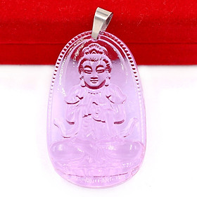 Mặt phật Như Lai Đại Nhật thủy tinh tím size nhỏ 3.6cm - phật bản mệnh tuổi Mùi, Thân