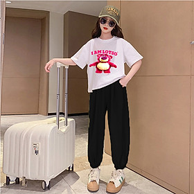 Quần áo cho bé gái LAZAKIDS -SÉT ĐỒ DÀI GẤU LOTSO cho bé gái 10 tuổi-15 tuổi mang xinh gấu SIÊU SANG CHẢNH