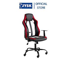 Ghế gaming JYSK Havdrup da PU đen đỏ R65xS70xC113 125cm