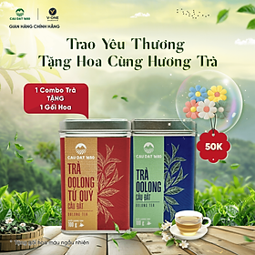 COMBO HỘP TRÀ OOLONG TỨ QUÝ 100GR + HỘP TRÀ OOLONG 100GR I Quà tặng gối bông