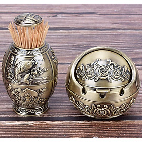 Mua combo lọ tăm và gạt tàn hợp kim phong cách cổ