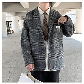 Áo Blazer Caro Form Rông Dài Tay BZ09, Áo Khoác Vest Blazer Học Sinh Hàn Quốc Nam Nữ Thời Trang HERO