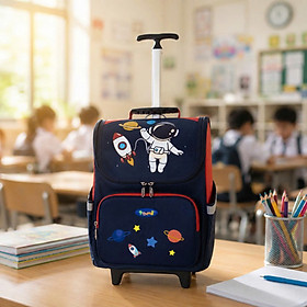 Balo Kéo Học Sinh Tomi B24 có thể tháo rời cần kéo, chống gù lưng phù hợp cho bé tiểu học