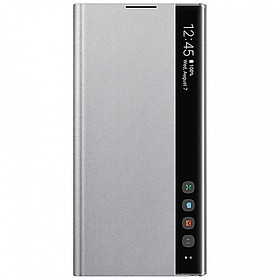 Bao da Clear View cho Samsung Galaxy note 10 màu xám bạc - hàng nhập khẩu