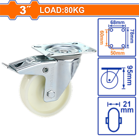 BÁNH XE ĐẨY HÀNG LOẠI XOAY CÓ KHÓA WJL5333 WADFOW - HÀNG CHÍNH HÃNG