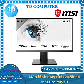 Màn hình máy tính 24.5inch MSI Pro MP251 (24.5" IPS FHD 100Hz, HDMI VGA) - Hàng chính hãng DigiWorld phân phối