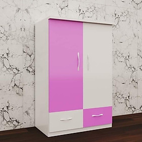 Tủ nhựa đài loan 2 cánh 2 ngăn kéo màu hồng trắng - rộng 85cm, cao 1m15, sâu 45cm
