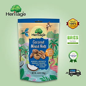 Hình ảnh Hạt Hỗn Hợp : Hạnh Nhân, Hạt Điều , Óc Chó tẩm nước cốt dừa HERITAGE- Coconut Mixed Nuts