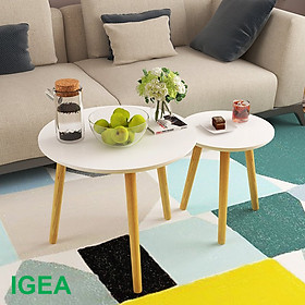 Mua Bàn trà  bàn sofa tròn trắng 40x50  bàn cafe phòng khách  bàn coffee  bàn gỗ cà phê