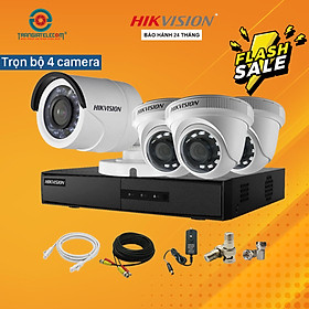 Trọn Bộ 4 Camera Quan Sát Trong Nhà, Ngoài Trời Hikvision 2.0MP Full HD 1080P - Hàng Chính Hãng