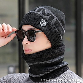 Mũ Nón Nam tặng kèm khăn cổ Ấm Len Dệt Kim Trùm Đầu dona23042701 CHất liệu len 2 lớp #nonlen #mulen #khanlen #khannam #mulennam #nonlennam