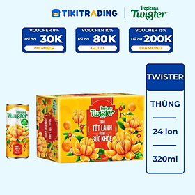 Thùng 24 Lon Nước Trái Cây Twister Cam (320ml/Lon)
