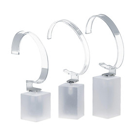 3x Jewelry Bracelet Watch Display Rack, Acrylic  Stand Minimalist Wrist Watch Holder Organizer for Shop, Vanity, Dresser, Table Show
