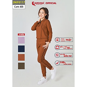 Đồ bộ nữ CARDINA chất nỉ da cá cao cấp dáng thể thao kéo khóa cổ trẻ trung năng động 2NiF01