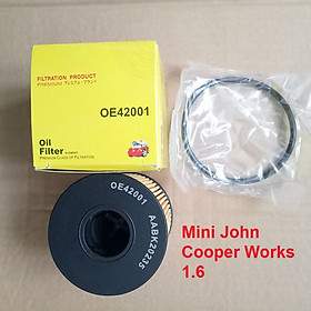 Lõi lọc nhớt cho xe Mini John Cooper Works 1.6 2009, 2010, 2011, 2012, 2013, 2014 mã phụ tùng 11427557012 mã OE42001